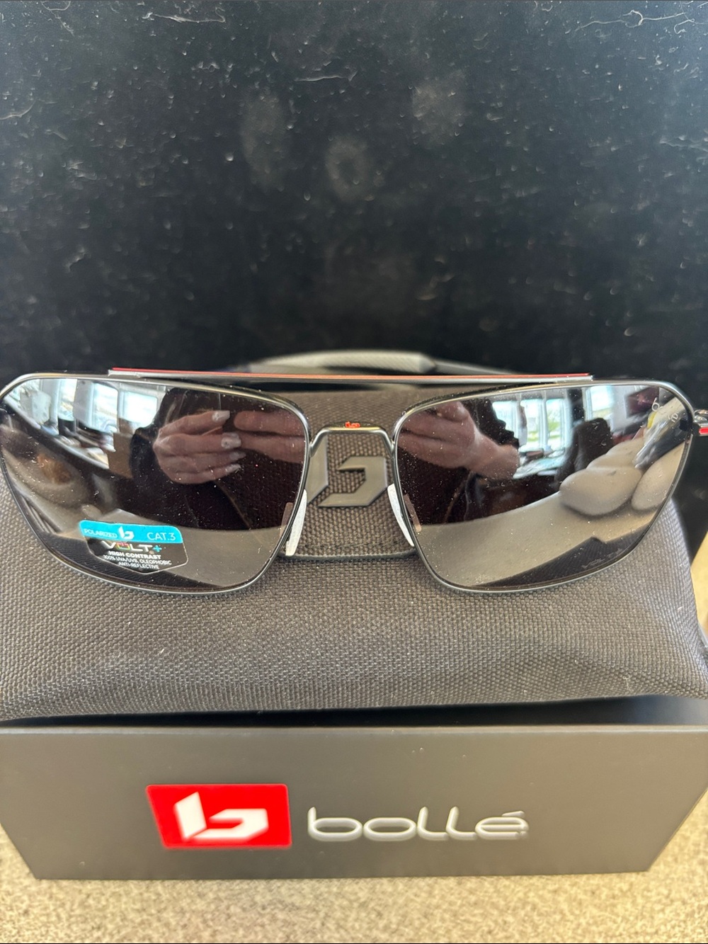 Bolle’ Men’s Black Polarized Sunglasses